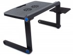 Verk 06162 Stolík na notebook E-Table 51 x 30 cm, čierna