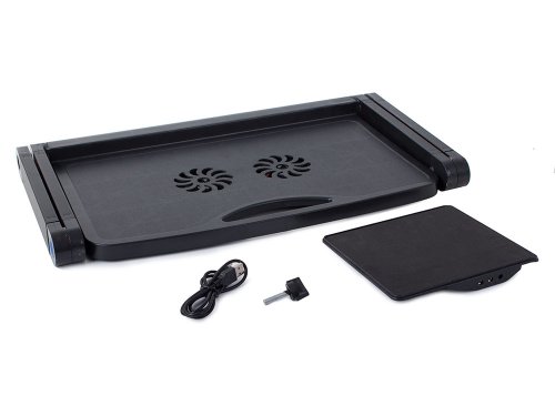 Verk 06162 Stolík na notebook E-Table 51 x 30 cm, čierna