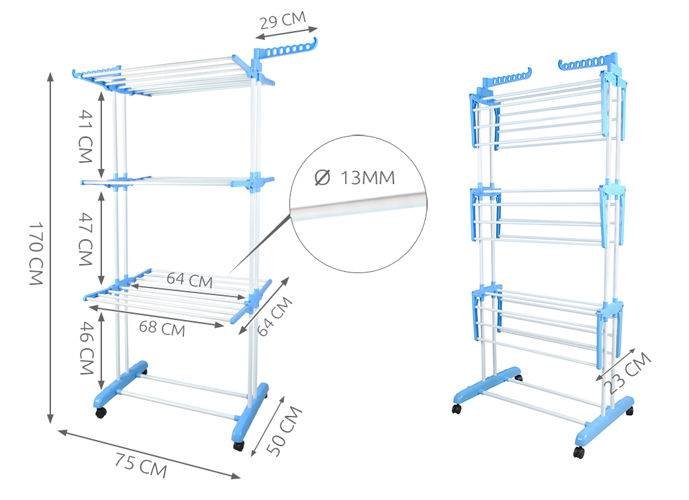 Malatec 4380 Sušák na prádlo 170x50x75cm