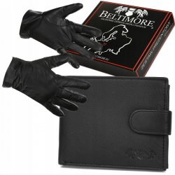 Beltimore G22 Pánská kožená sada peněženka RFiD s rukavicemi vel. L 
