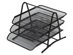 Verk 01652 Drôtený stolný odkladač kancelársky 3-šuplík čierny