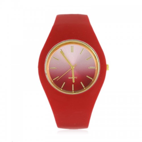 JG Z1888 Dámské silikonové hodinky červené
