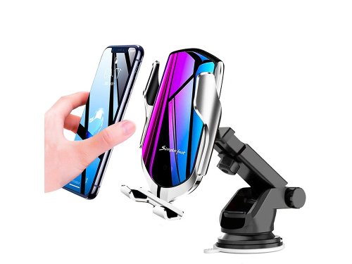 Verk 06214 Bezdrátová nabíječka, držák do auta, stříbrný