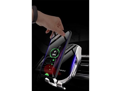 Verk 06214 Bezdrátová nabíječka, držák do auta, stříbrný