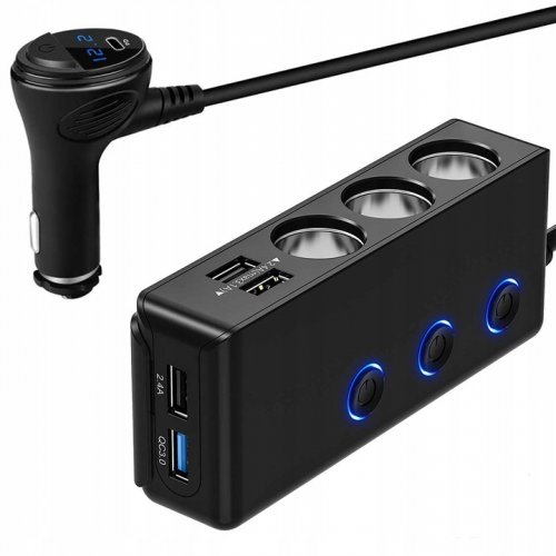 Verk 10050 Rozbočovač pre autozapaľovač 3 x 12V + USB