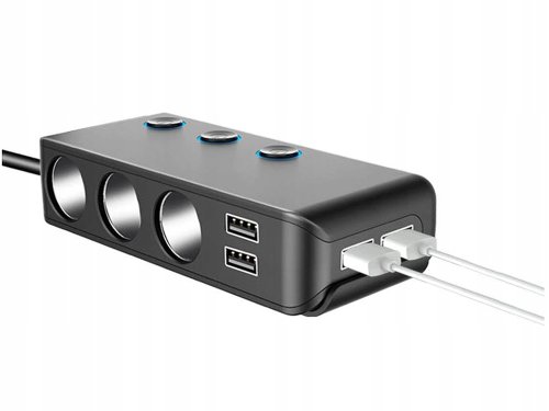 Verk 10050 Rozbočovač pre autozapaľovač 3 x 12V + USB