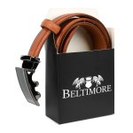Beltimore A22 Pánský kožený opasek s automatickou sponou 125 cm hnědý