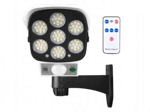 Verk 15976 Atrapa kamery LED COB solární, senzor pohybu, soumraku, dálkové ovládání
