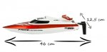 KIK RC Závodný športový čln FT-09 2,4 Ghz, 46 cm oranžová