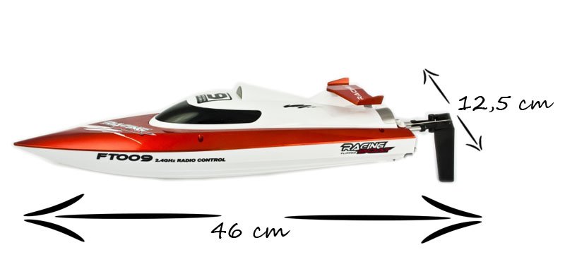 KIK RC Závodný športový čln FT-09 2,4 Ghz, 46 cm oranžová