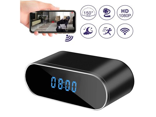 Verk 06227 Špionážní budík s FULL HD kamerou, WiFi černý