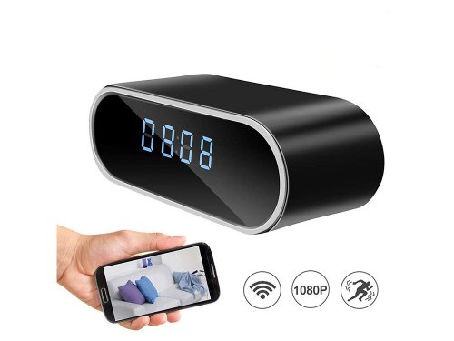 Verk 06227 Špionážní budík s FULL HD kamerou, WiFi černý