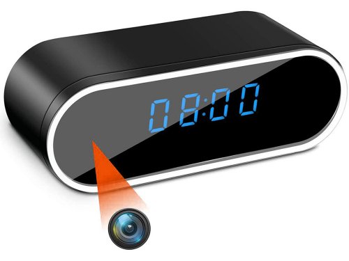 Verk 06227 Špionážní budík s FULL HD kamerou, WiFi černý