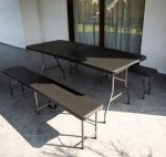 Gardlov 17966 Pivný set plastový skladací 180 cm čierny