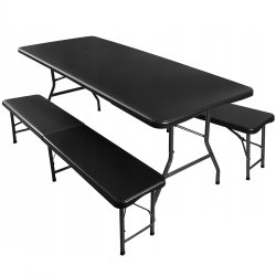 Gardlov 17966 Pivný set plastový skladací 180 cm čierny