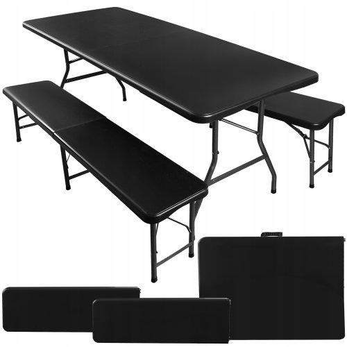 Gardlov 17966 Pivný set plastový skladací 180 cm čierny