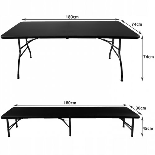 Gardlov 17966 Pivný set plastový skladací 180 cm čierny