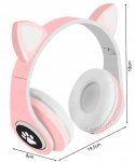 Malatec 16865 Bezdrátová sluchátka Cat s tlapkou růžová