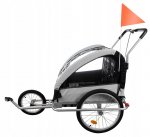 Malatec 14746 Vozík za kolo 3v1 LED černošedý
