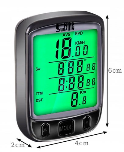 Trizand 18666 Vodeodolný tachometer na bicykel IPX4 čierny