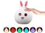 Verk 24073 Noční RGB lampička dotyková králík USB 1200mAh s dálkovým ovládaním