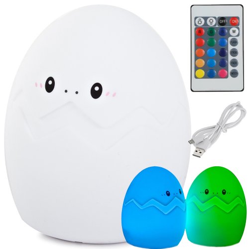 Verk 24076 Nočná RGB lampička dotykové vajíčko USB 1200mAh s diaľkovým ovládaním