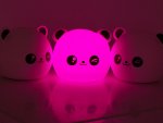 Verk 24079 Noční RGB lampička dotyková panda USB 1200mAh s dálkovým ovládáním