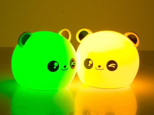 Verk 24079 Noční RGB lampička dotyková panda USB 1200mAh s dálkovým ovládáním