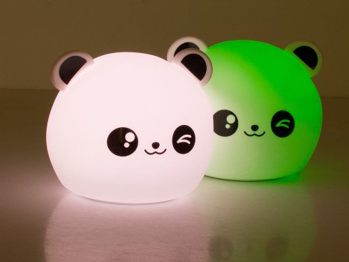 Verk 24079 Noční RGB lampička dotyková panda USB 1200mAh s dálkovým ovládáním