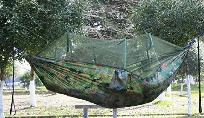 APT AG233F Turistická hamaka s moskytiérou 260 x 140 cm zelená