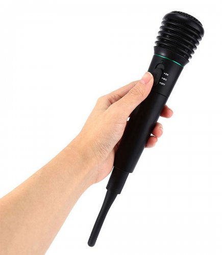 APT AG100D Mini karaoke mikrofon se sluchátky černý