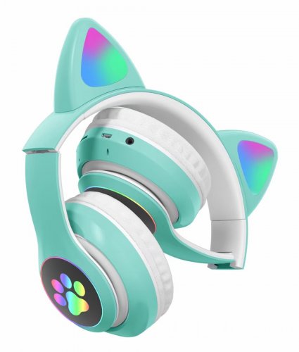 APT ZS7D Bezdrátová sluchátka Cat s tlapkou Bluetooth 5.0 modré