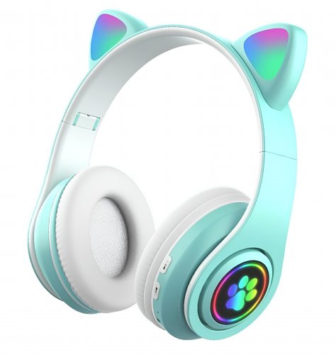 APT ZS7D Bezdrátová sluchátka Cat s tlapkou Bluetooth 5.0 modré