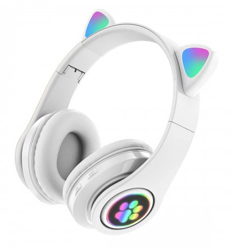APT ZS7E Bezdrátová sluchátka Cat s tlapkou Bluetooth 5.0 bílé