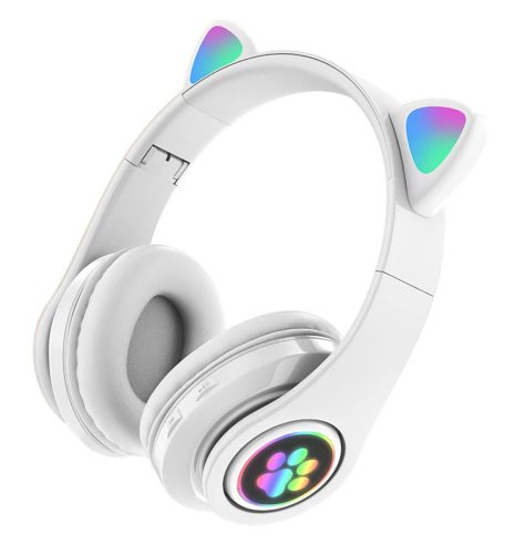 APT ZS7E Bezdrátová sluchátka Cat s tlapkou Bluetooth 5.0 bílé