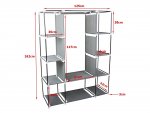 Verk 01494 Dvojitá skriňa na oblečenie 162cm x 125cm x 42cm čierna