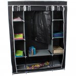 Verk 01494 Dvojitá skriňa na oblečenie 162cm x 125cm x 42cm čierna