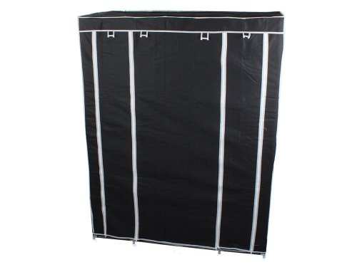 Verk 01494 Dvojitá skriňa na oblečenie 162cm x 125cm x 42cm čierna