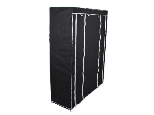 Verk 01494 Dvojitá skriňa na oblečenie 162cm x 125cm x 42cm čierna