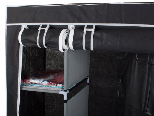 Verk 01494 Dvojitá skriňa na oblečenie 162cm x 125cm x 42cm čierna