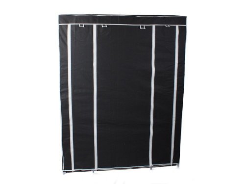 Verk 01494 Dvojitá skriňa na oblečenie 162cm x 125cm x 42cm čierna