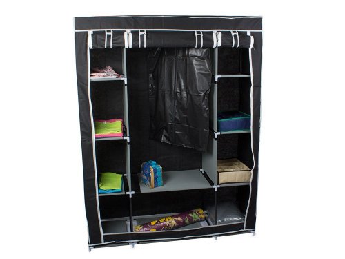 Verk 01494 Dvojitá skriňa na oblečenie 162cm x 125cm x 42cm čierna