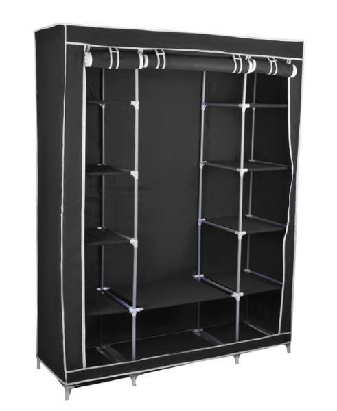 Verk 01494 Dvojitá skriňa na oblečenie 162cm x 125cm x 42cm čierna