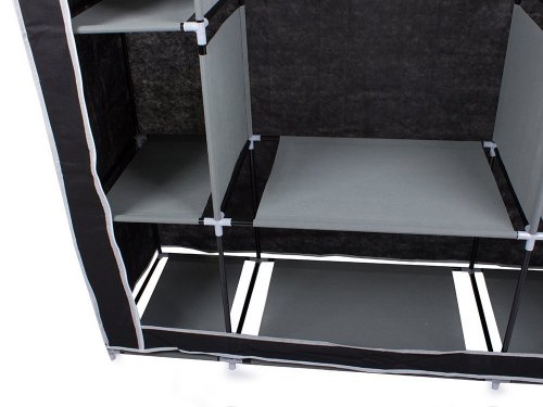Verk 01494 Dvojitá skriňa na oblečenie 162cm x 125cm x 42cm čierna