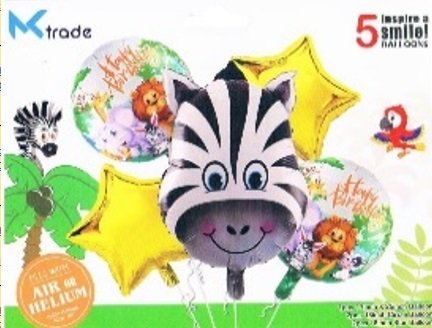 KIK Fóliové balónky Happy Birthday zebra
