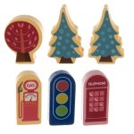 Kruzzel 19159 Drevené kocky s podložkou mesto 100 ks