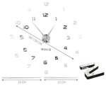 Ruhhy 4785 Dizajnové 3D nalepovacie hodiny 130 cm strieborná