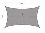 Verk 01703 Plachta proti slnku 3 x 2 m sivá