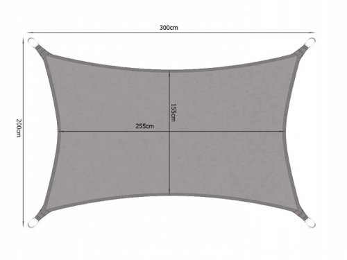 Verk 01703 Plachta proti slnku 3 x 2 m sivá