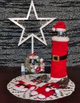 Vianočné dekorácie na fľaše - obal na fľašu Santa Claus